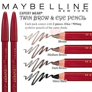 🆕️ 3Pack-Maybelline Expert Wear Twin Eye & Brow Pencil Liners 101 Velvet Black